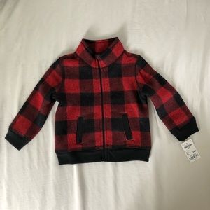Buffalo Plaid Zip Up Sweatshirt
